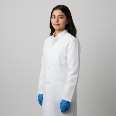 Bata de laboratorio para niña