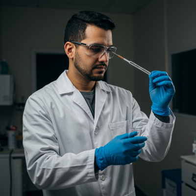 Bata de laboratorio para hombre