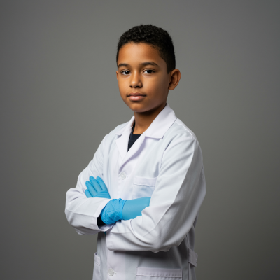 Bata de laboratorio para niño